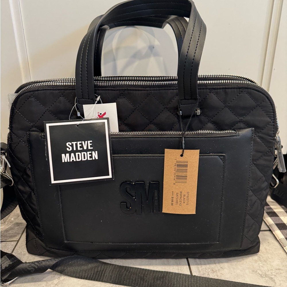 Steve Madden Black Tote with Modern Design